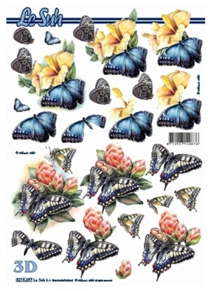 3D Schneidebogen Blumen, Schmetterlinge